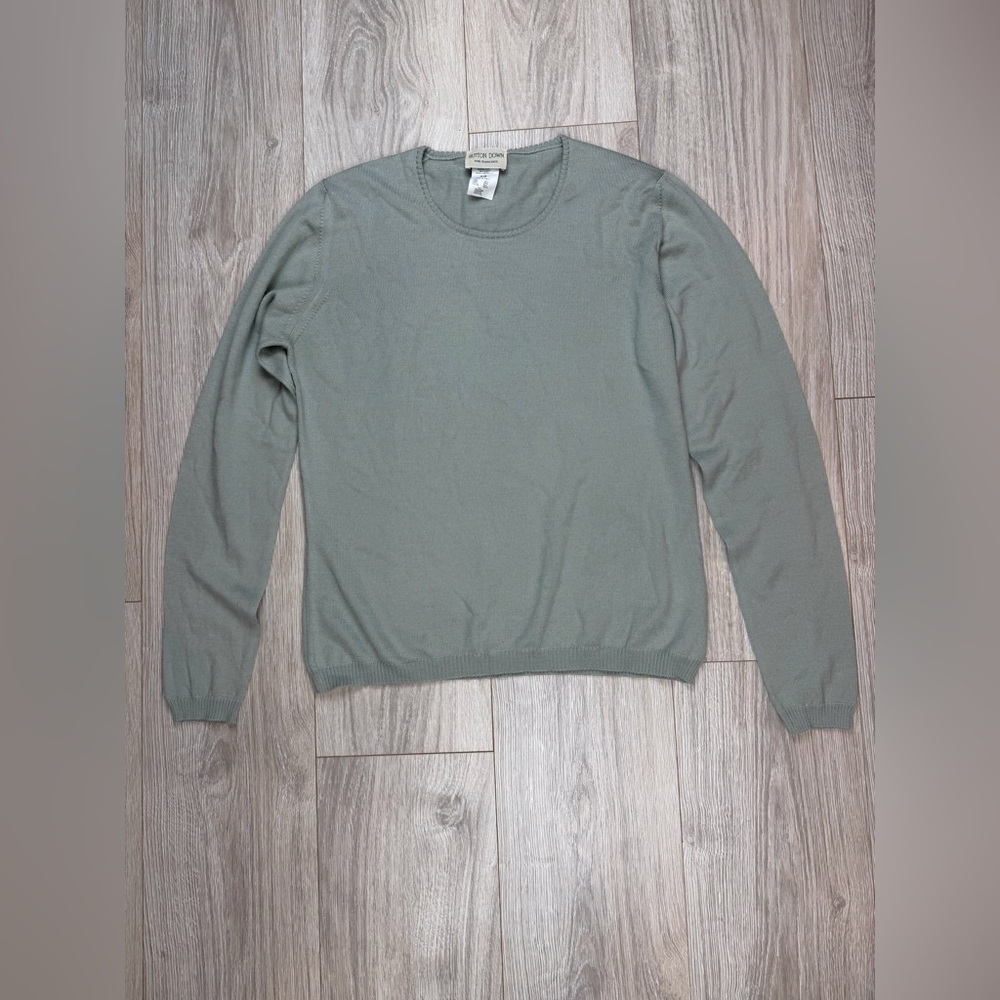 BUTTON DOWN San Francisco‎ Mens Size L Wool Silk Cashmere Sweater Green Italy
